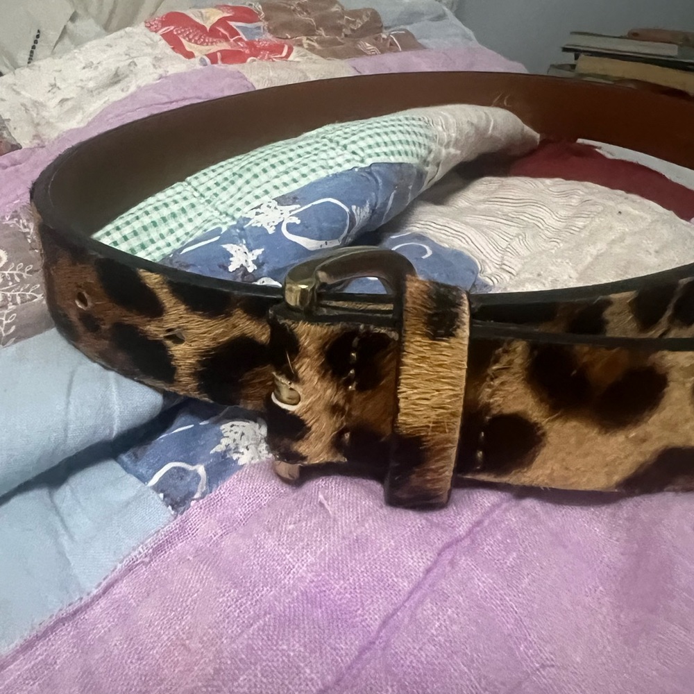 Size small, J crew leopard print belt
